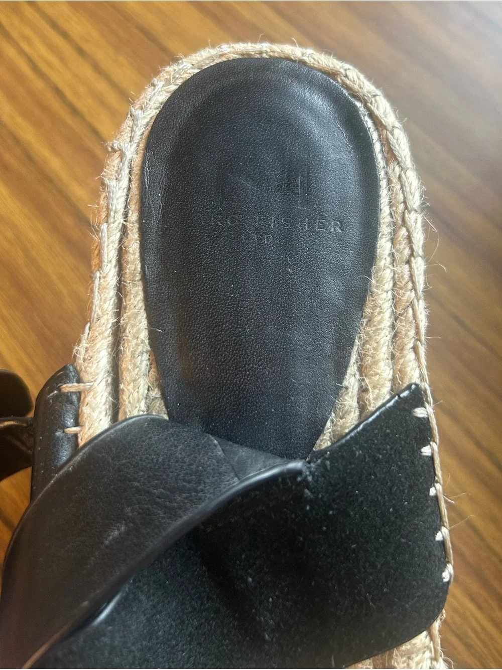 Marc Fisher Black Suede Platform Espadrille Sandals 8.5 Leather